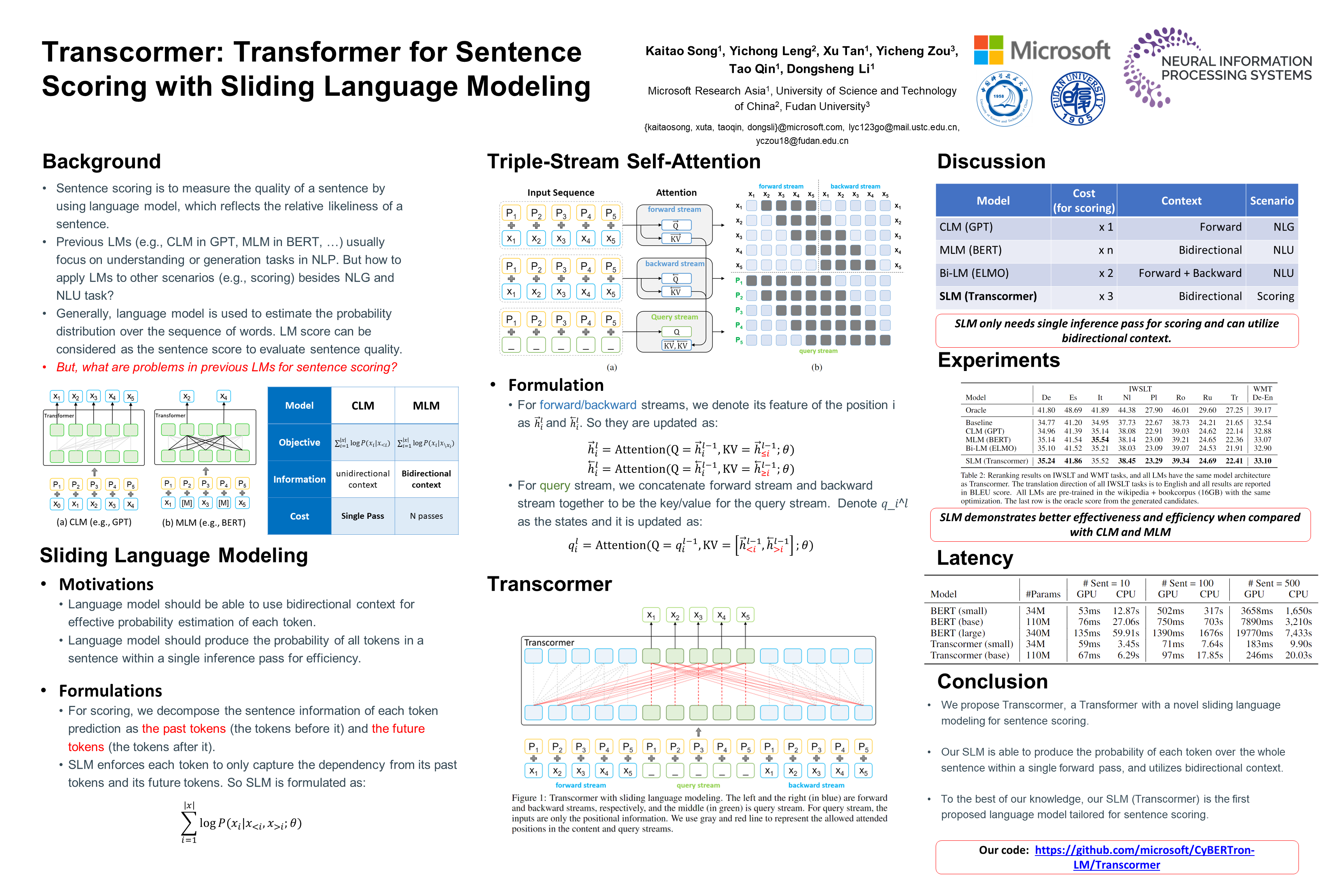 NeurIPS Poster Transcormer: Transformer For Sentence Scoring With ...